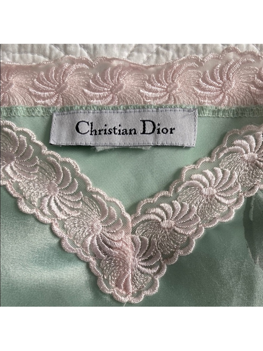 Dior Vintage Slip Dress Chemise Satin Floral Lace Pastels - Picture 6 of 9